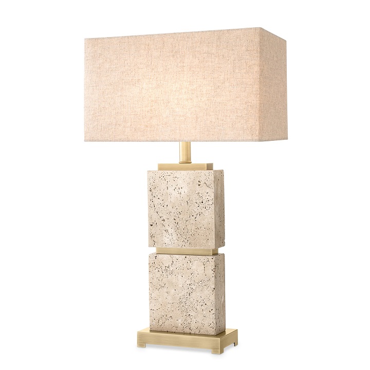 Bordslamp Newton L Travertine, Eichholtz- 116937 i gruppen BELYSNING / Bordslampor hos NordiskaDeko Djursholm (116937)