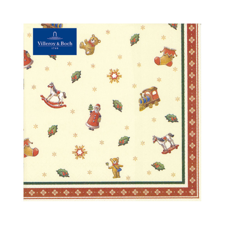 Vinterspecial Leksaker lunchservett spridda motiv, grön/röd/guld, 20 st, Villeroy&Boch, 3590740023 i gruppen SERVERING / Textile / Servetter & servetteringar hos NordiskaDeko Djursholm (4003686228498)