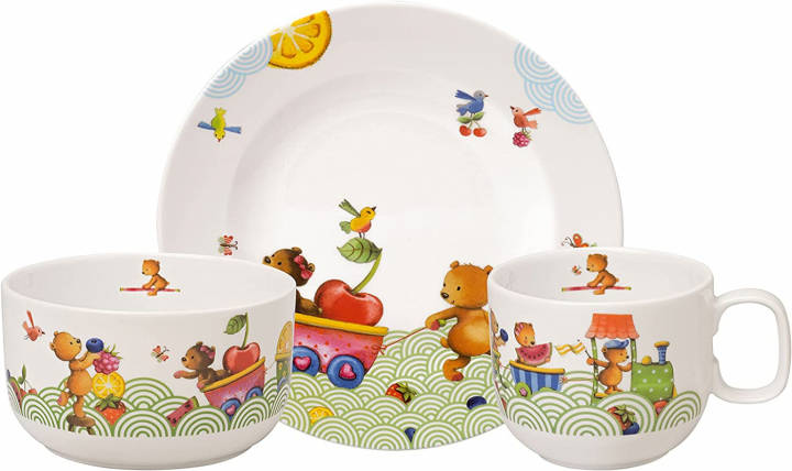 Barnset Villeroy & Boch Hungry as a Bear 3 delar, premium porslin- 1486658427 i gruppen SERVERING / Barnservering / Barnserviser hos NordiskaDeko Djursholm (4003686418301)