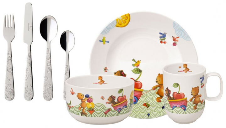 Barnset Hungry as a Bear 7 delar, premium porslin, Villeroy & Boch- 1486658435 i gruppen SERVERING / Barnservering / Barnserviser hos NordiskaDeko Djursholm (4003686418608)