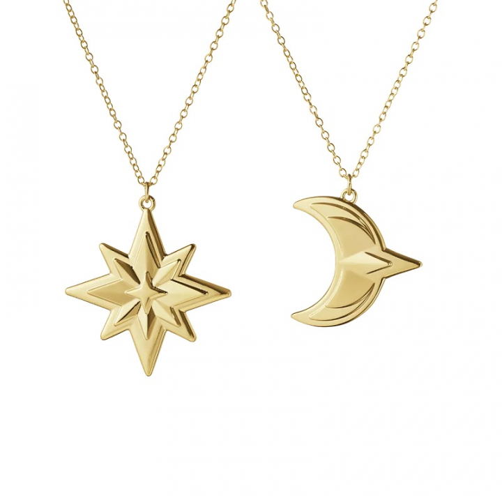 Georg Jensen 2024 Ornament Set, Star and Moon, 2st - 10020397 i gruppen INREDNING / Dekoration / Juldekorationer hos NordiskaDeko Djursholm (5713275246633)