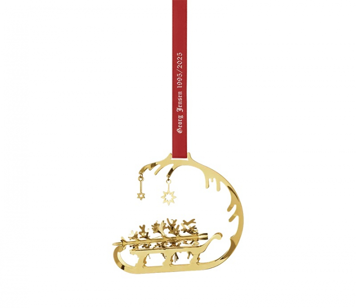 Georg Jensen Julsamlingar 2025 jul Mobil släde 1995/2025 18k guldpläterad mässing - 10020824 i gruppen INREDNING / Dekoration / Juldekorationer hos NordiskaDeko Djursholm (5713275263302)
