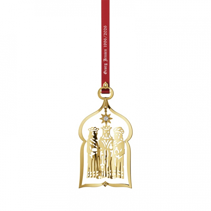 Georg Jensen CC 1996/2026 jubileumsmobil – julgransprydnad,, 18KT guldpläterad mässing, 10021081 i gruppen INREDNING / Dekoration / Juldekorationer hos NordiskaDeko Djursholm (5713275277002)