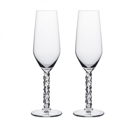 Orrefors Carat champagneglas 24cl 2-pack by Lena Bergström, 6590100 i gruppen SERVERING / Glas / Vinglas & champagneglas hos NordiskaDeko Djursholm (7321646070879)