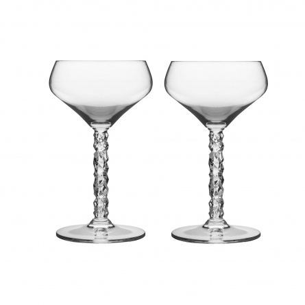 Orrefors Carat coupe champagneglas 25cl 2-pack by Lena Bergström, 6590108 i gruppen SERVERING / Glas / Vinglas & champagneglas hos NordiskaDeko Djursholm (7321646073696)