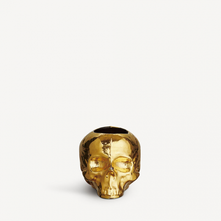 Kosta Boda Still Life skull ljuslykta guld 85mm, 7062324 i gruppen INREDNING / Ljusstakar & ljuslyktor / Ljuslyktor hos NordiskaDeko Djursholm (7321646099894)