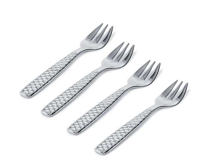 Alessi Colombina Set med 4 gafflar för ostron och blötdjur - FM23/36S4 i gruppen SERVERING / Bestick / Gafflar hos NordiskaDeko Djursholm (8003299409778)