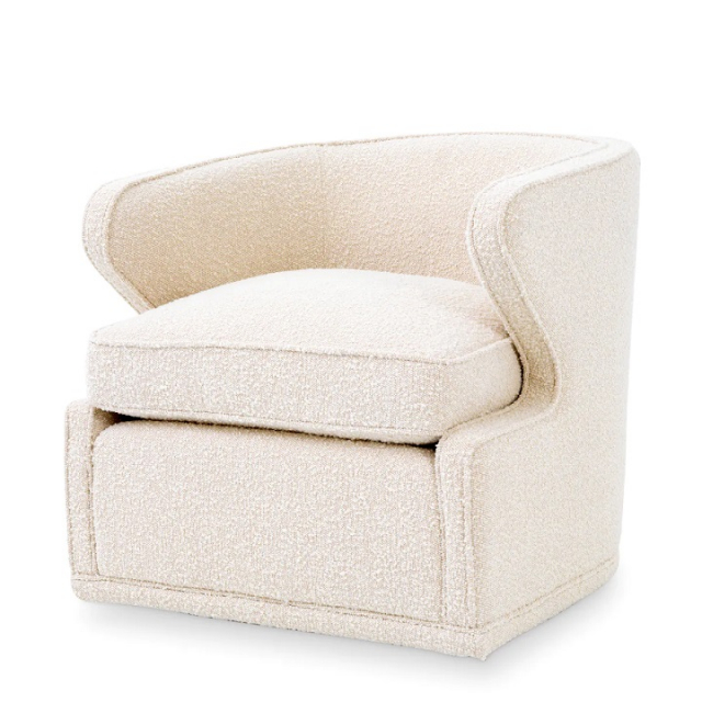 Vridbar fåtölj Dorset, bouclé kräm, Eichholtz-113989
