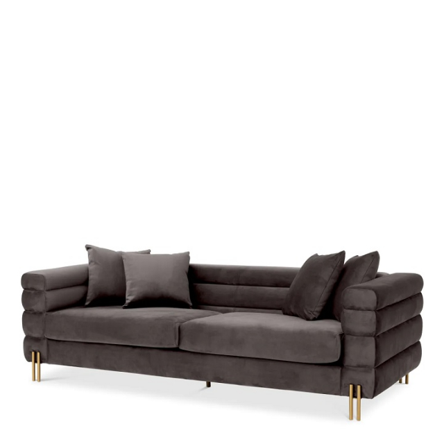 Soffa York, Savona grå sammet, Eichholtz- 114343