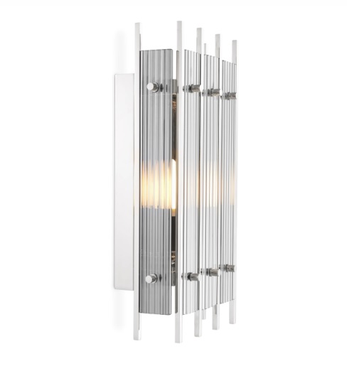 Vägglampa Sparks S, nickelfinish, Eichholtz- 114383