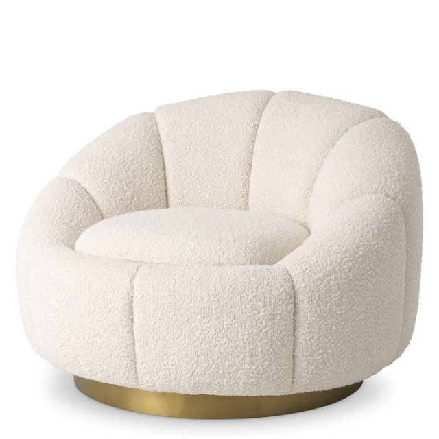 Vridstol Inger, bouclé krämig vit, Eichholtz- 115258