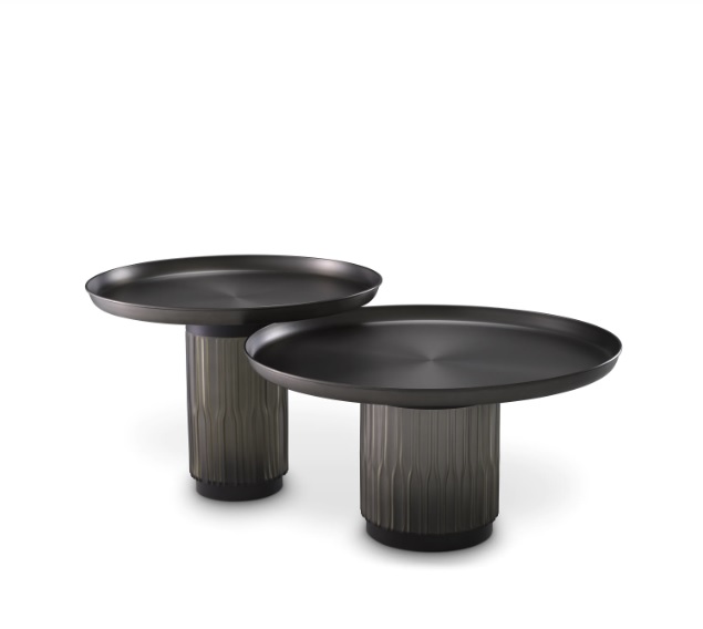 Soffbord Zachary, gunmetal finish, set om 2, Eichholtz- 115561