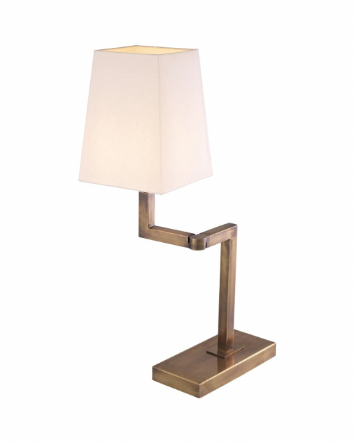 Bordslampa Cambell vintage mässingsfinish inkl skugga, Eichholtz- 115766