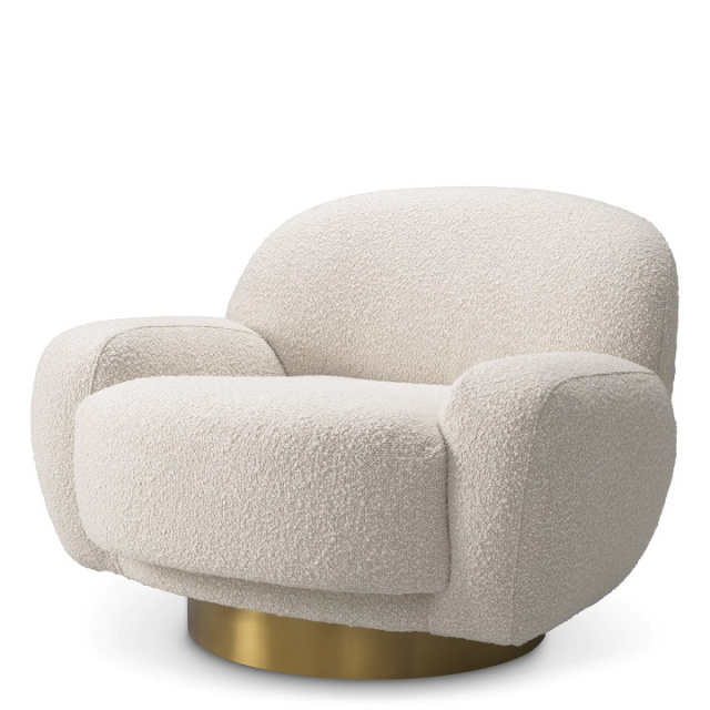 Vridbar fåtölj Udine, Bouclé cream, Eichholtz