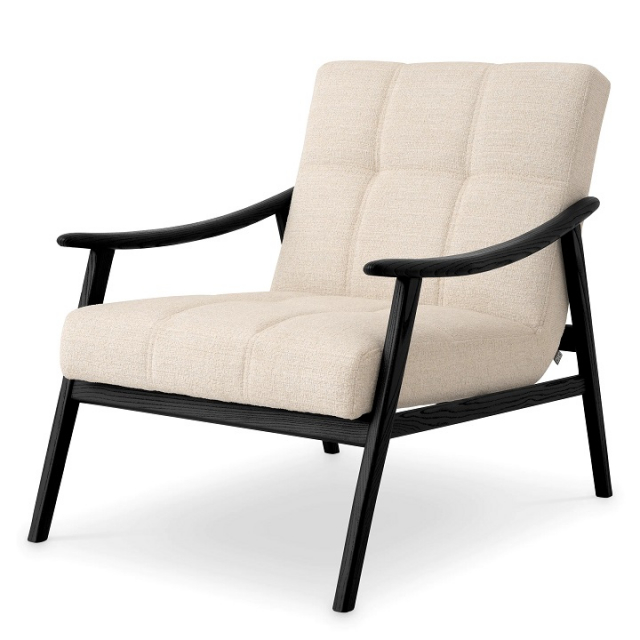 Stol Mortensen i Nuoro-beige med svart finish, Eichholtz- 116733