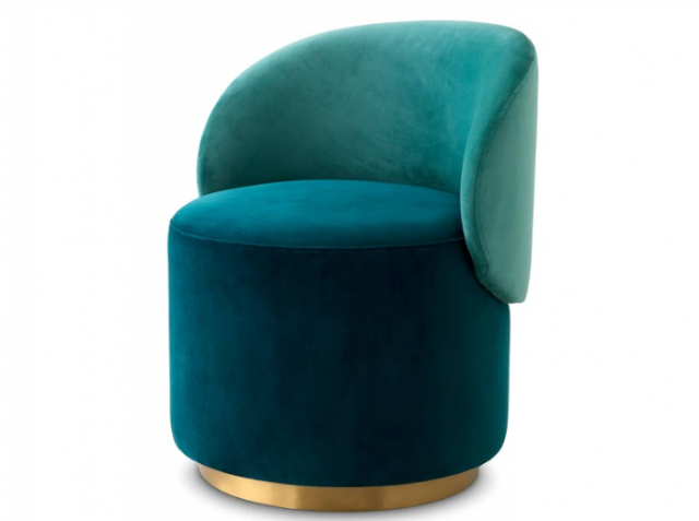 Greer låg matsalsstol grön sammet, Eichholtz-117960