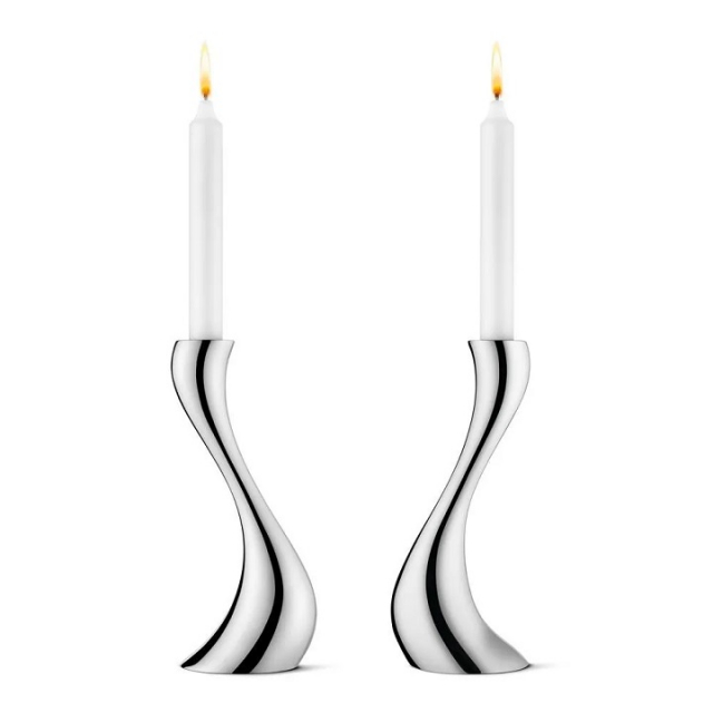Cobra ljusstake, liten, 2 st, Georg Jensen- 3586694