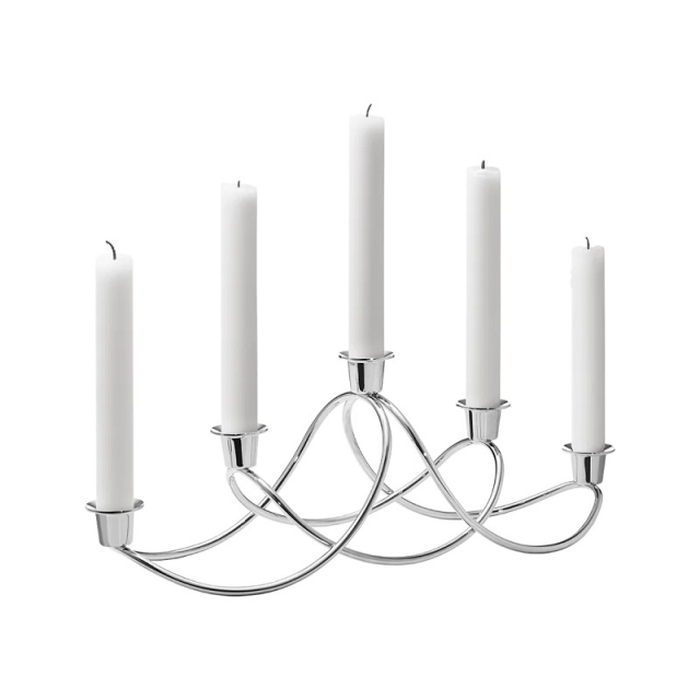 Georg Jensen Harmony ljusstake, spegelblankt rostfritt stål - 3586143