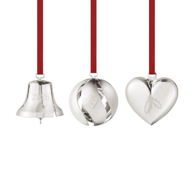Georg Jensen CC 2026 Presentset Klocka, Boll, Hjärta, Palladiumplatta mässing, silver - 10021071