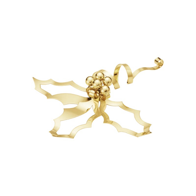 Georg Jensen CC 2026 Bordsdekoration Holly, Stor, rostfritt stål förgyllt - 10021085