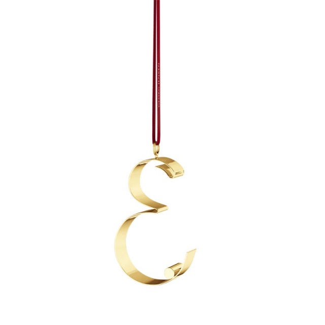 Georg Jensen 2026 CC Letter Ornament, E, 18KT guldpläterad mässing, 10021129E