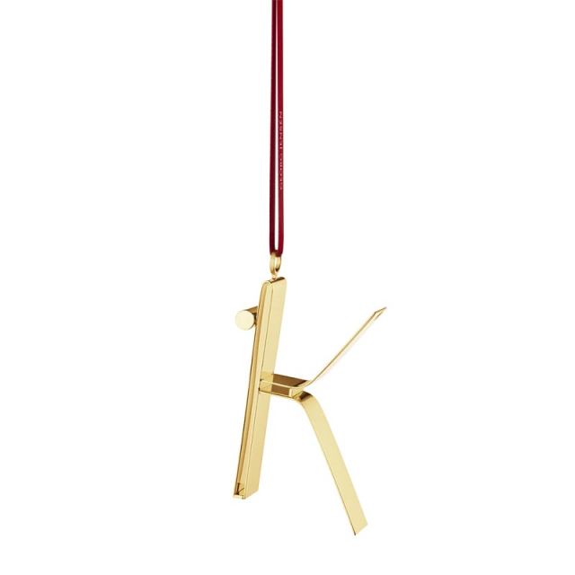 Georg Jensen 2026 CC Letter Ornament, K, 18KT guldpläterad mässing, 10021129K