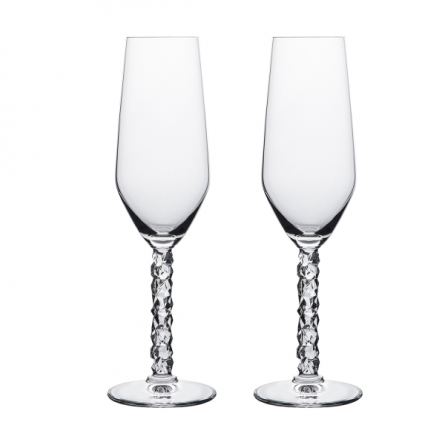 Orrefors Carat champagneglas 24cl 2-pack by Lena Bergström, 6590100