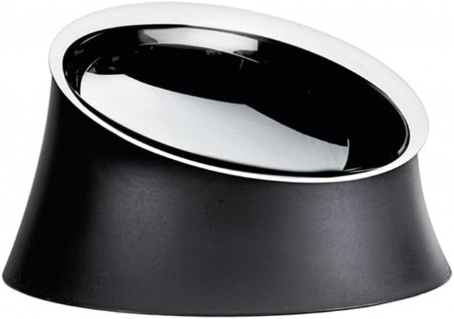 Alessi Wowl BM13/28 B- Designer hundskål, Termoplast/Rostfritt stål 18/20, 28 cm, Svart