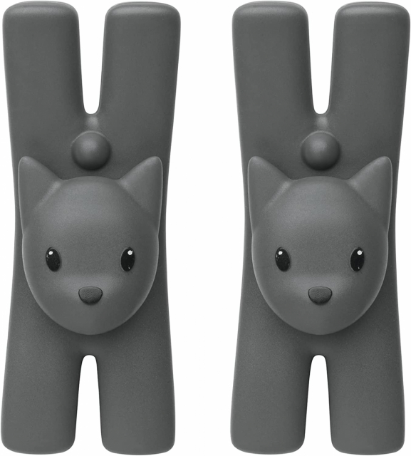 Set med 2 magnetiska klämmor, Lampo, termoplastisk harts, svart,Alessi-MMI32CS B