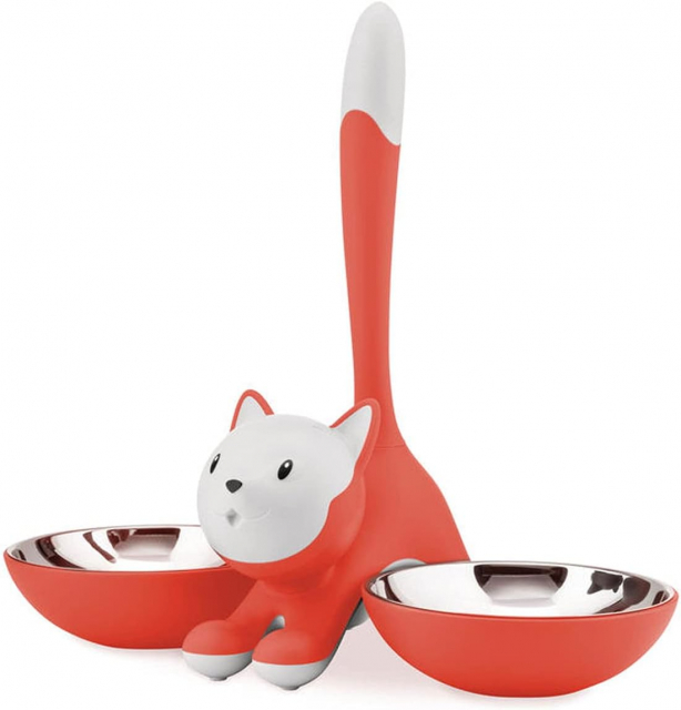 Tigrito dubbel kattskål, Red Orange, Alessi- AMMI09 RO