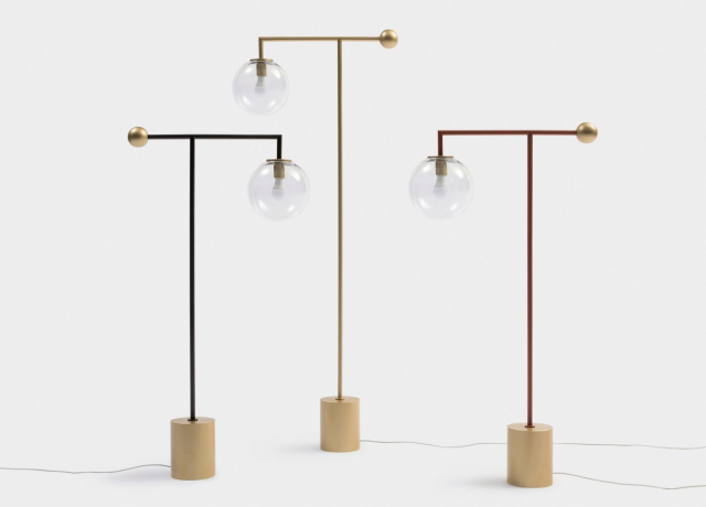 Bonaldo Bardot golvlampa H180, B73 cm brons/glas