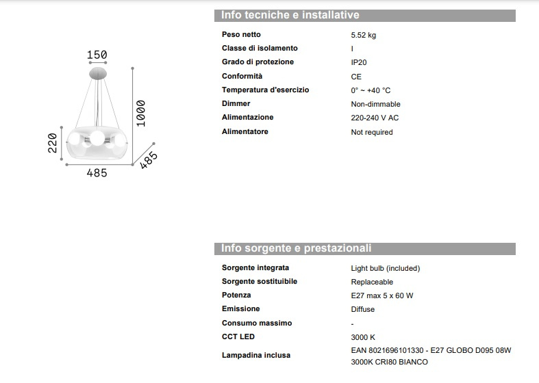 Hängande lampa Audi-10 SP5 transparent-016863