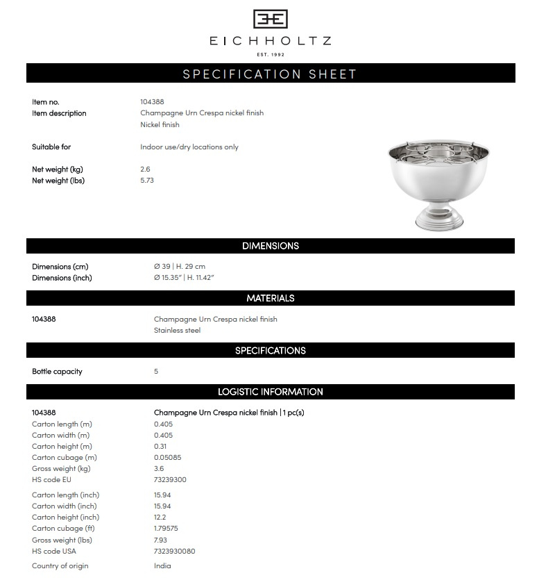 Champagnekylare Crespa Eichholtz, 104388