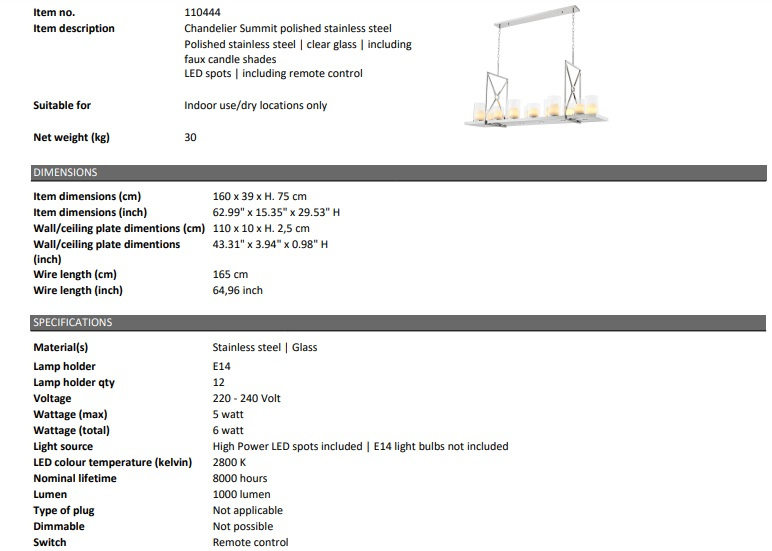 Summit ljuskrona, Eichholtz-110444