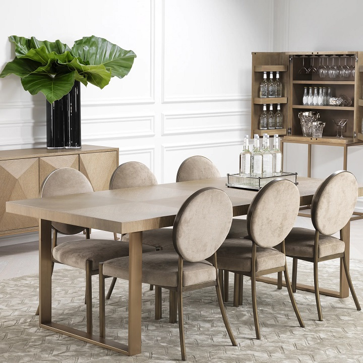 Eichholtz Matstol Scribe greige velvet, 110808