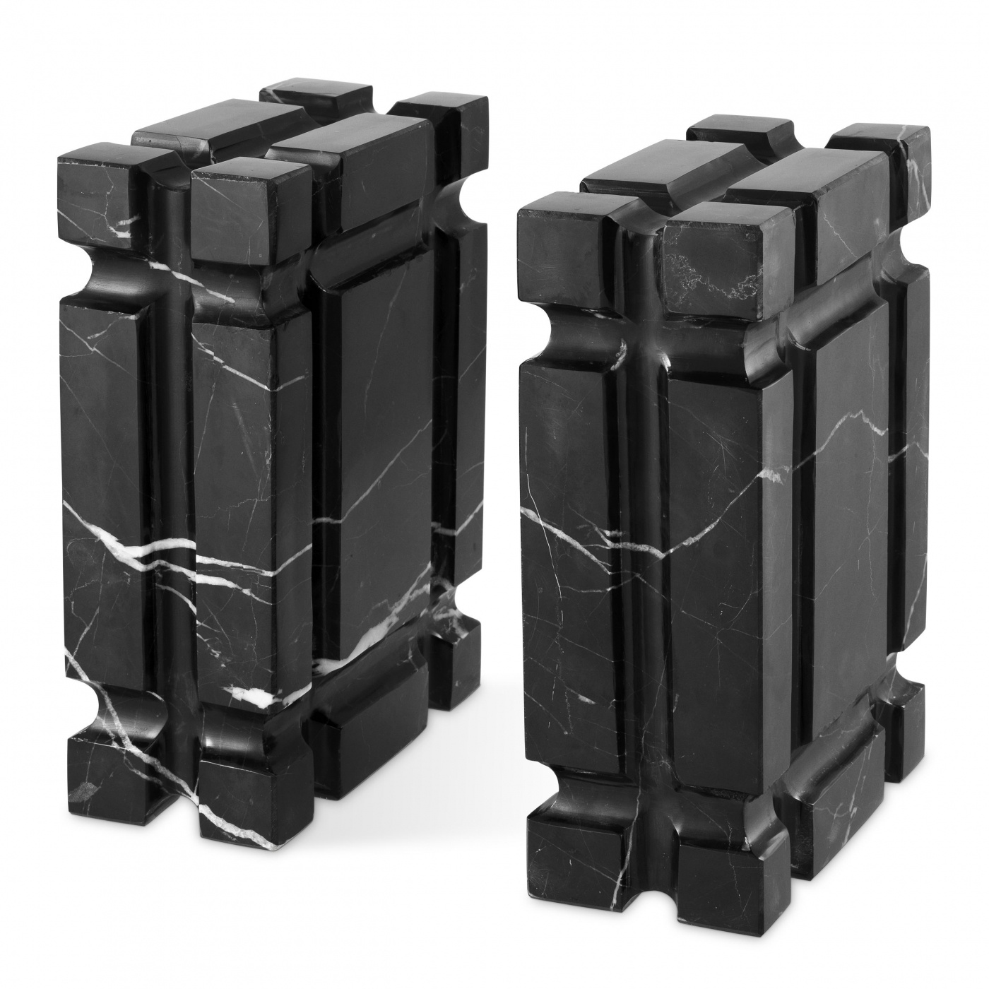 Bokstöd Linea svart marmor set Eichholtz 110922