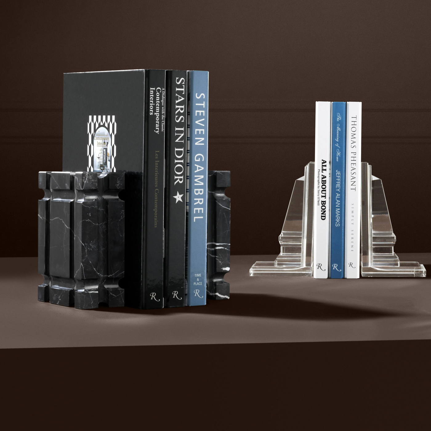 Bokstöd Linea svart marmor set Eichholtz 110922