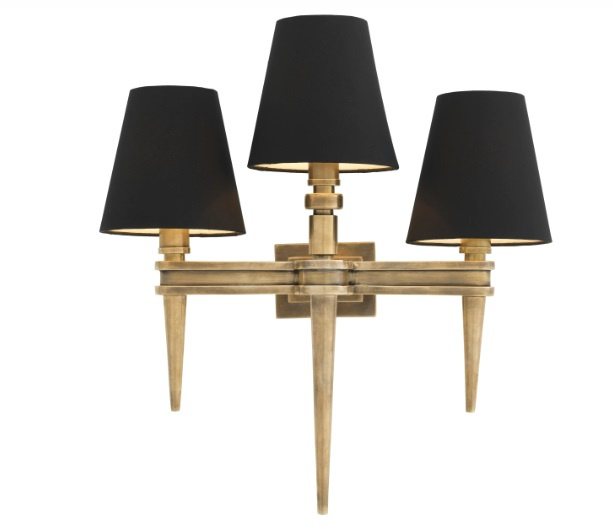 Vägglampan Waterloo Triple vintage mässingsfinish-110990