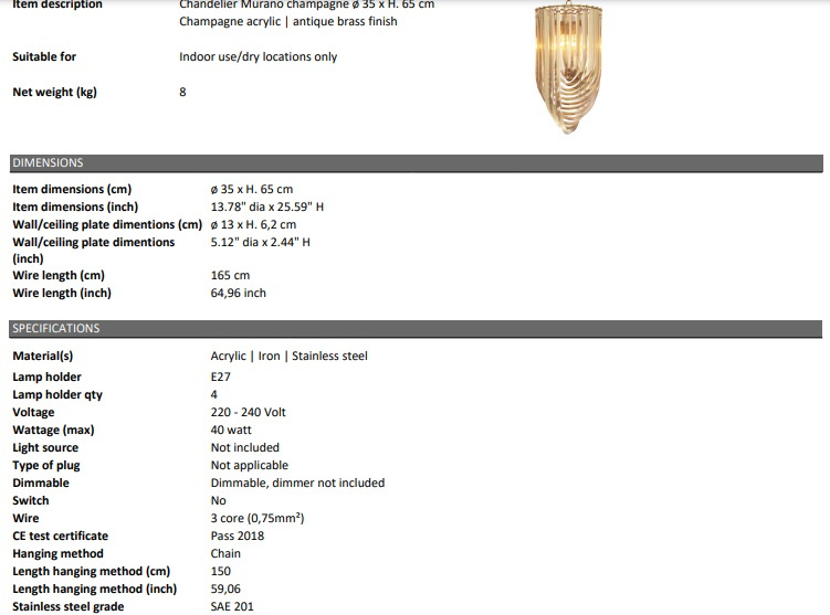 Murano ljuskrona- 111905