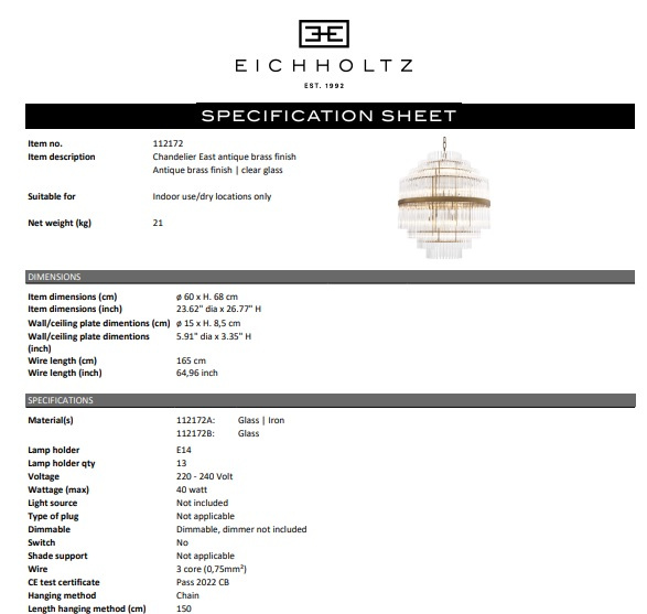 Chandelier East, Eichholtz- 112172