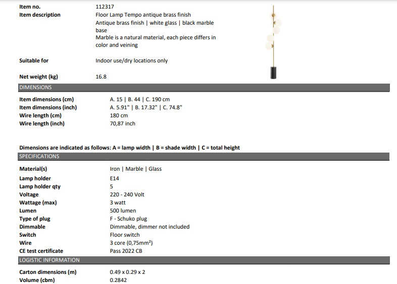 Golvlampa Tempo, Eichholtz-112317