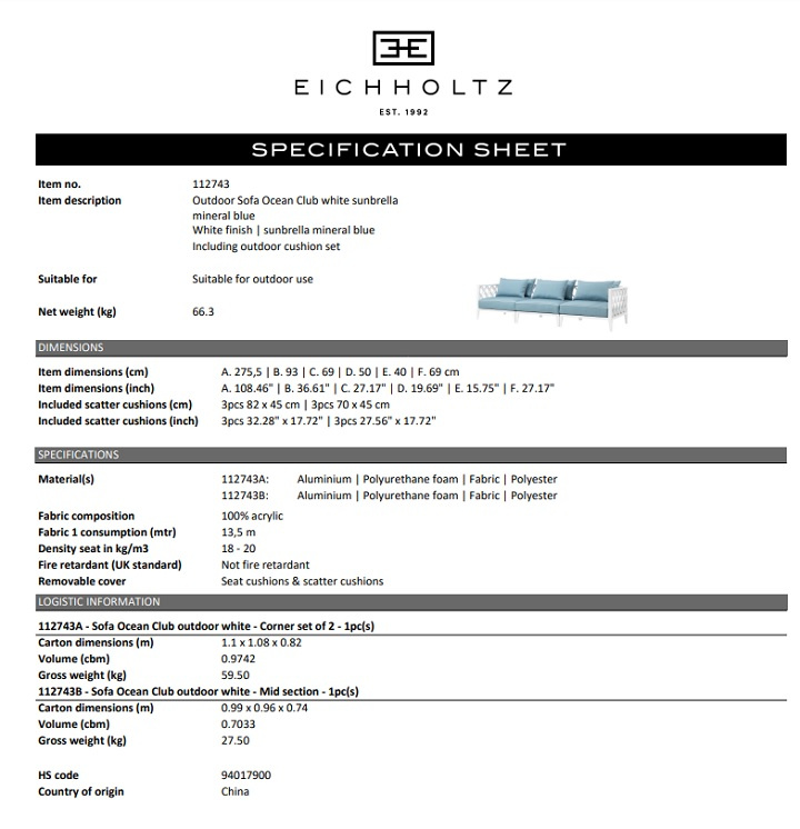 Utomhussoffa Ocean Club, Eichholtz-112743