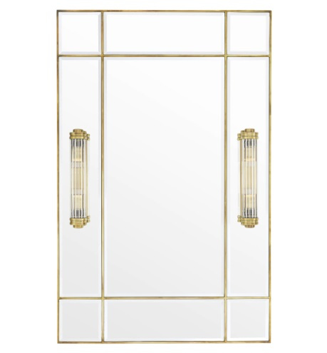 Beaumont-spegel med fasat spegelglas och en ram med antik mässingsfinish-112921