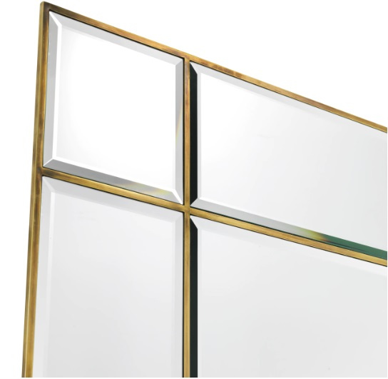 Beaumont-spegel med fasat spegelglas och en ram med antik mässingsfinish-112921