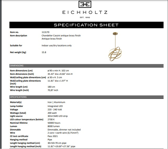 Takkrona Cassini, Eichholtz- 113170