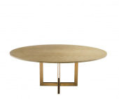Matbord Melchior, ovalt, med ekfanér,borstad mässingsfinish, Eichholtz- 113271 Matbord Melchior, ovalt, med ekfanér,borstad mässingsfinish, Eichholtz- 113271