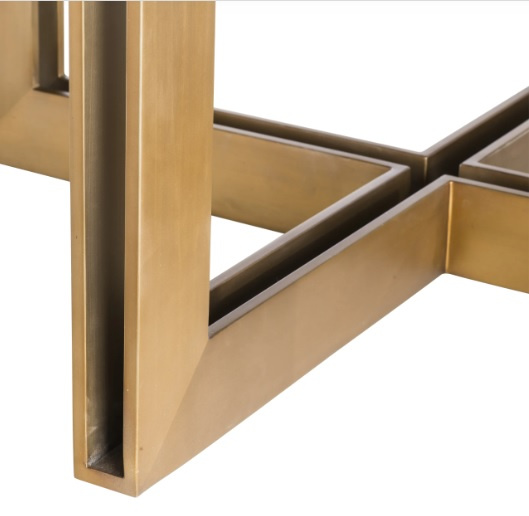 Matbord Melchior, ovalt, med ekfanér,borstad mässingsfinish, Eichholtz- 113271