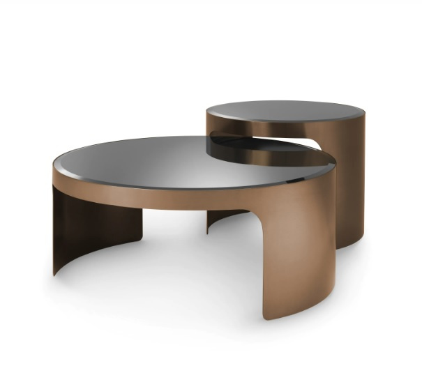 Soffbord Piemonte, borsta kopparfinish, set om 2, Eichholtz- 113299