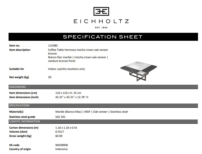 Soffbord Hermoza, mocka, Eichholtz- 113380