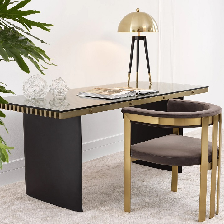 Matstol Clubhouse, savona grå sammet, Eichholtz-113444